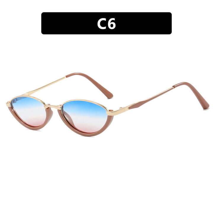 Dame moter Cat-Eye solbriller med to-farget ramme og UV-beskyttelse Skanto