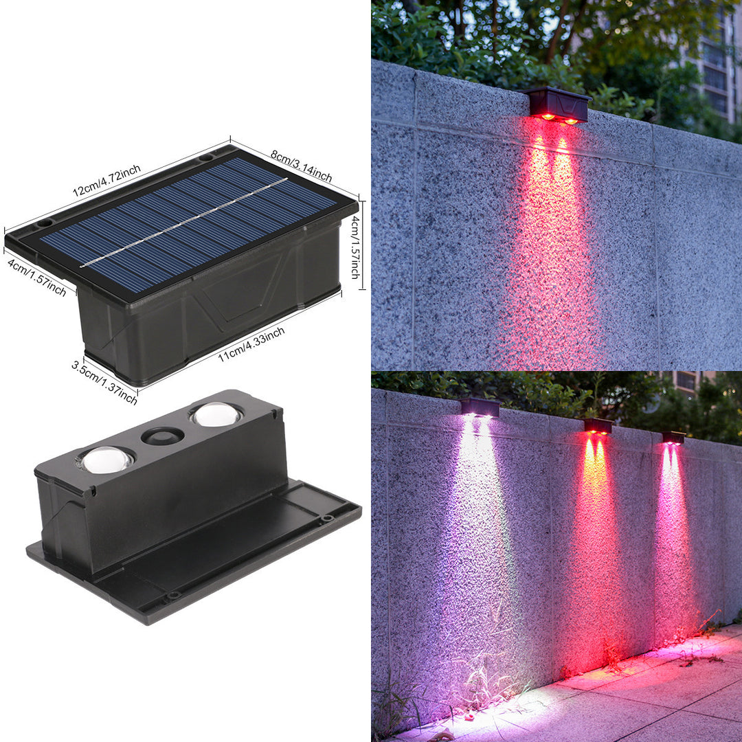 Utendørs Solenergi RGB Veggmonterte Akent Lys Med Dobbel Stråle Vanntett Design Skanto