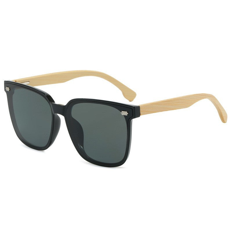 Dame Modische Solbriller med bamboobaer og polarisert glass Skanto