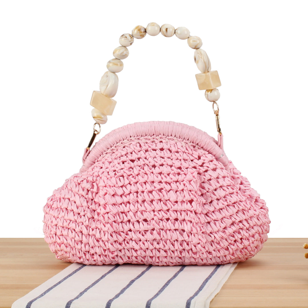 Stylish handbag with colorful beaded handle Skanto