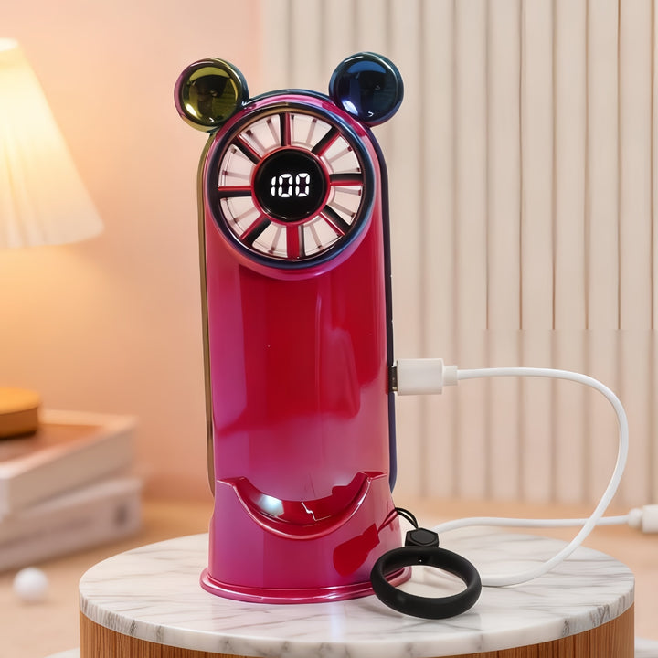 Dame Bærbar Mini Vifte med LCD-skjerm Skanto