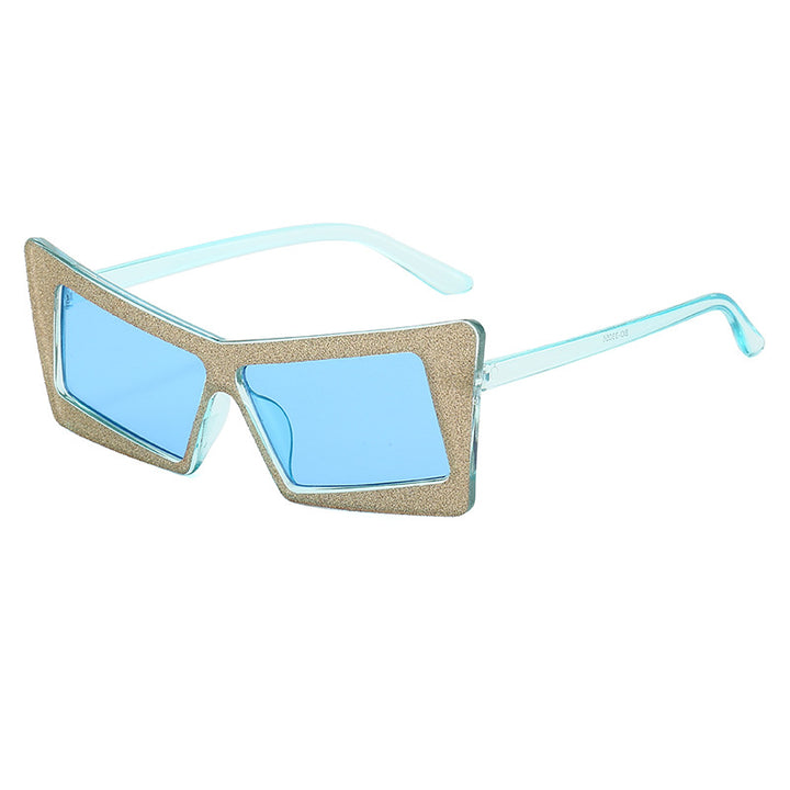 Dame geometrisk solbrille med glitrende elementer Skanto
