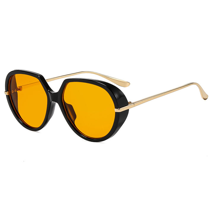 Dame Cat-Eye solbriller med blendefritt UV-beskyttelse og luksuriøs metallramme Skanto