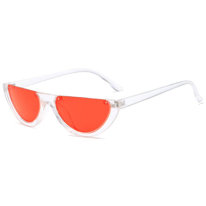 Dame trendy Cat-Eye solbriller med gjennomsiktig ramme Skanto