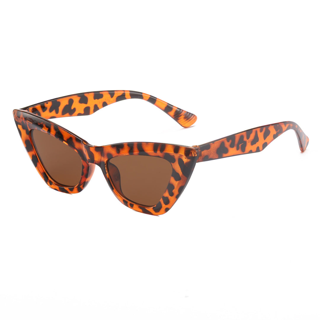 Dame Cat-Eye solbriller med trendy dyreprint Skanto