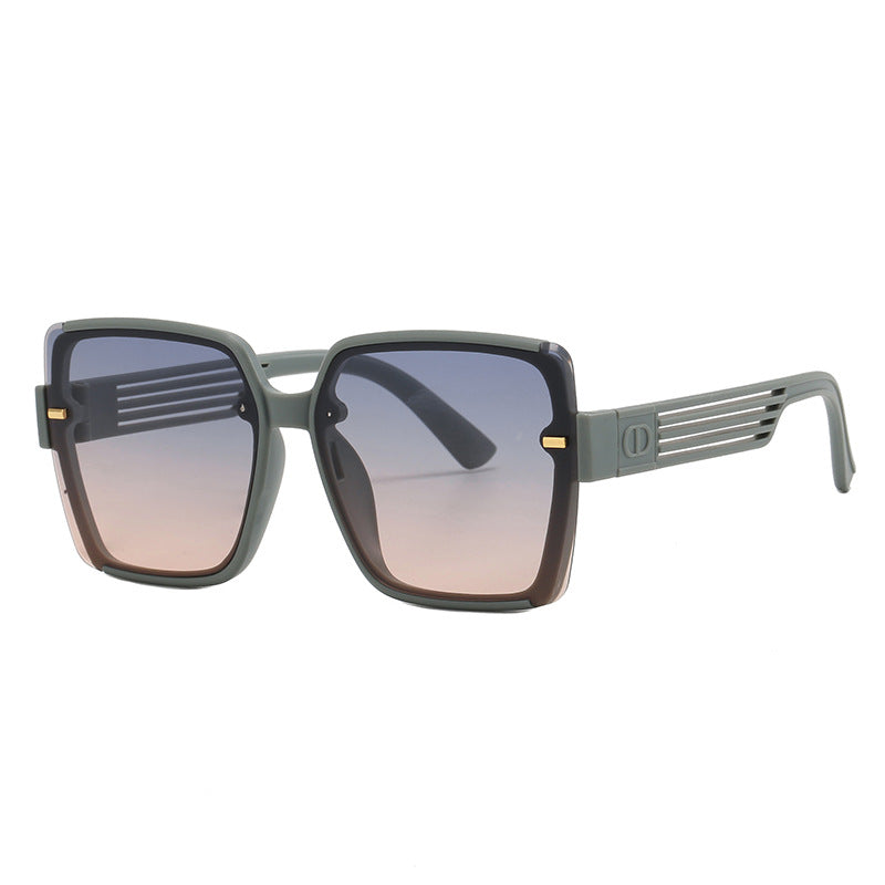 Dame firkantet solbrille med trendy geometrisk design Skanto