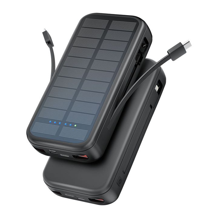 Solcelledrevet powerbank med integrert hurtigladefunksjon Skanto
