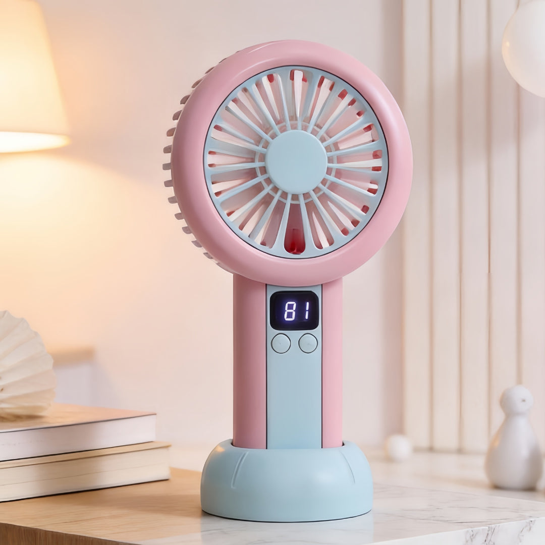Dame bærbar Mini-vifte med LED-skjerm Skanto