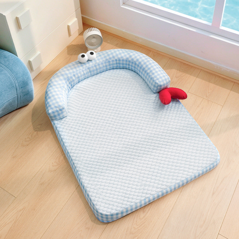Unisex nan ergonomisk baby-liggmatte med polstret hodekant og vaskbart trekk Skanto