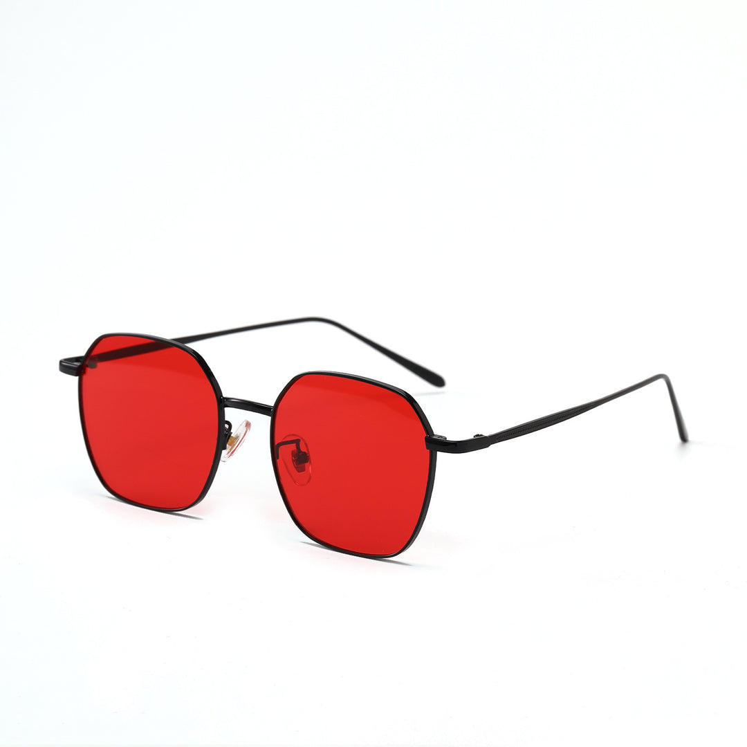 Dame geometrisk solbrille med moderne metallramme Skanto