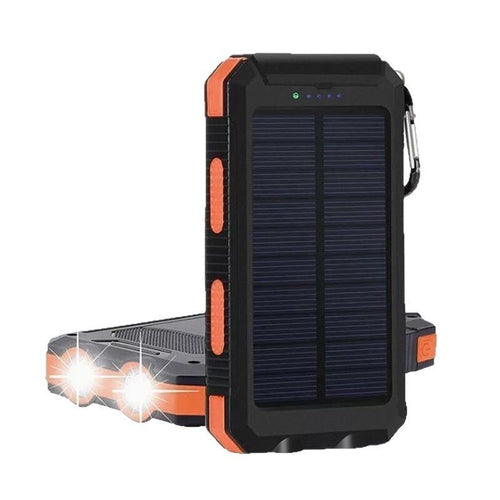 Solcelledrevet powerbank med LED-belysning og innebygd kompass Skanto