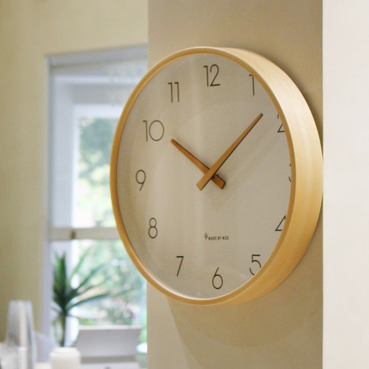 Skanto | Nordisk Minimalistisk Tre Stille Veggklokke