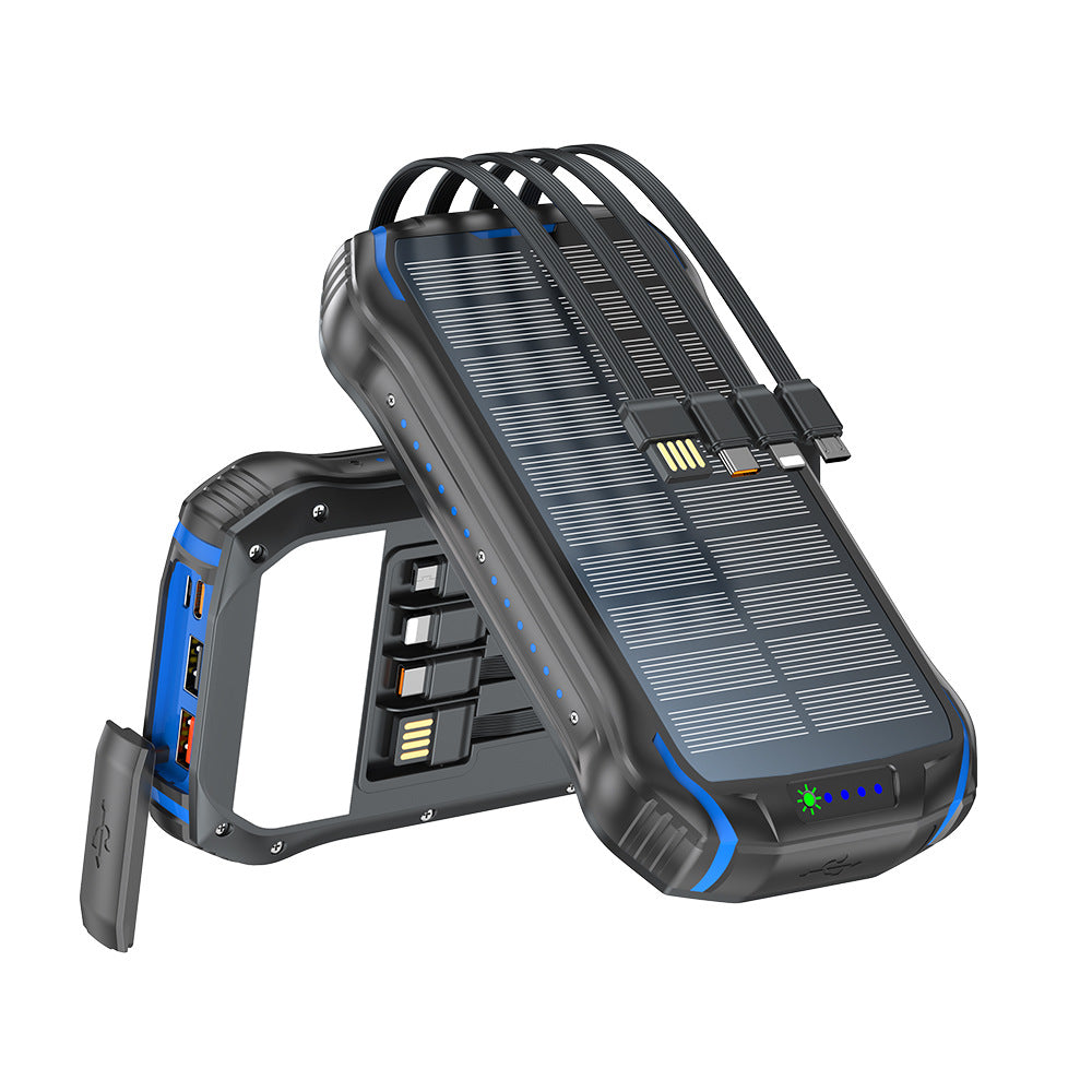 Robust solcelle-powerbank med hurtiglading og innebygd LED-lampe Skanto
