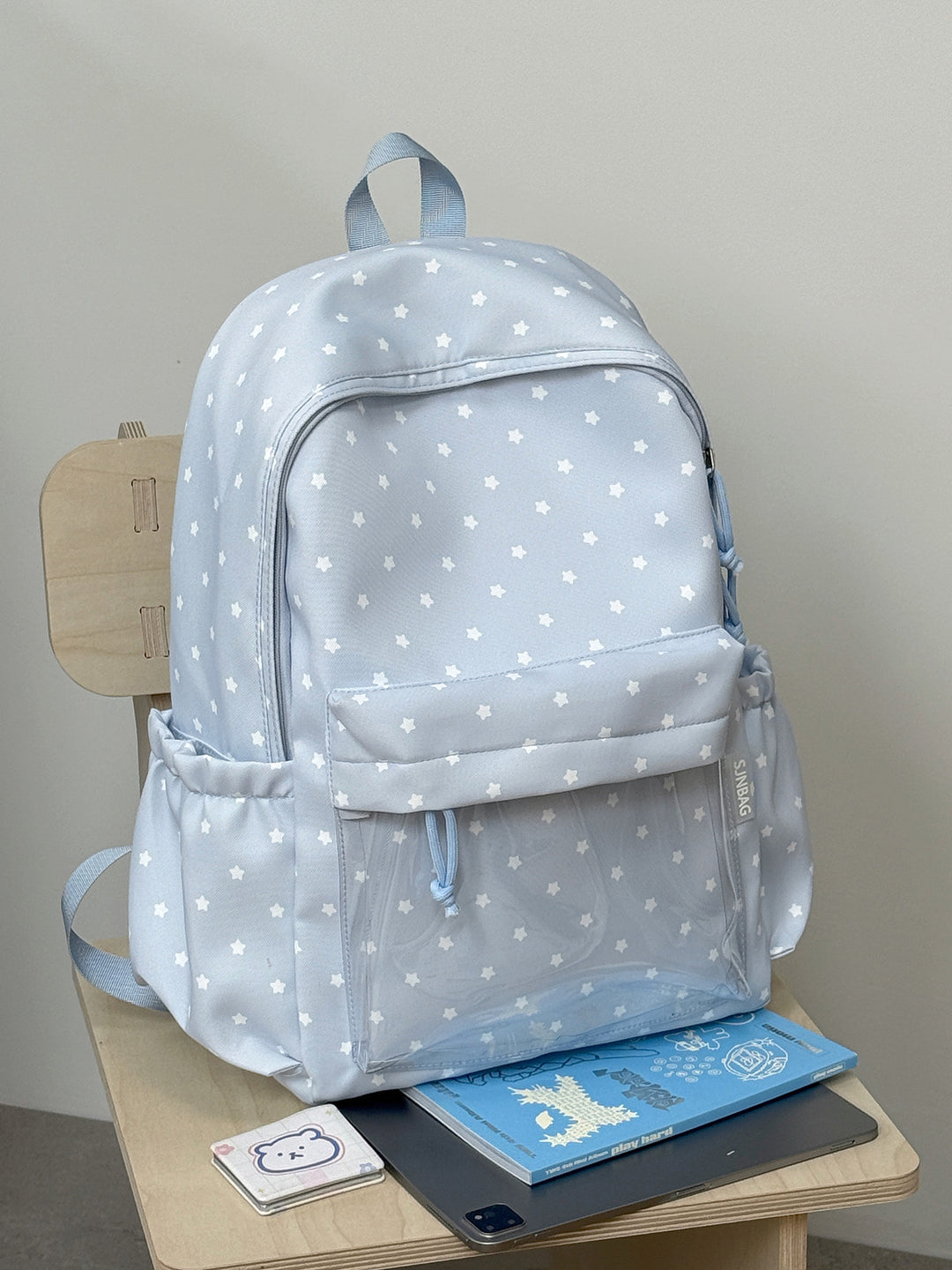 Moderne Skole Ryggsekk med Gjennomsiktig Panel