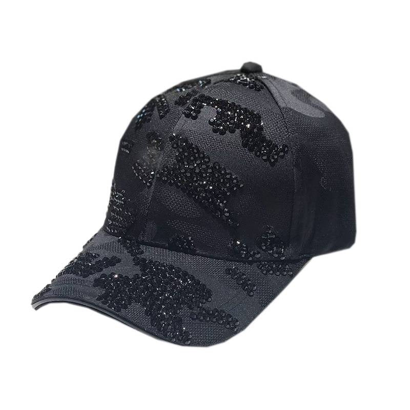 Dame dekorert paljett baseball cap Skanto