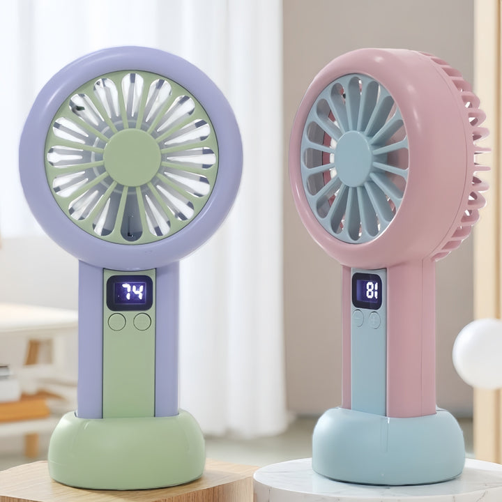 Dame bærbar Mini-vifte med LED-skjerm Skanto