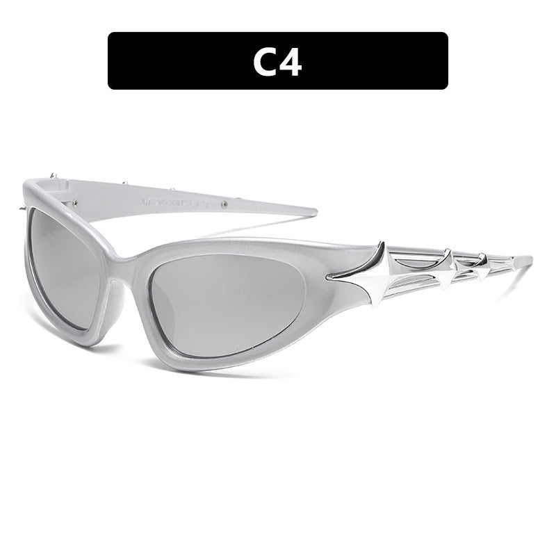 Damer futuristisk solbrille med unikt stjernedesign Skanto