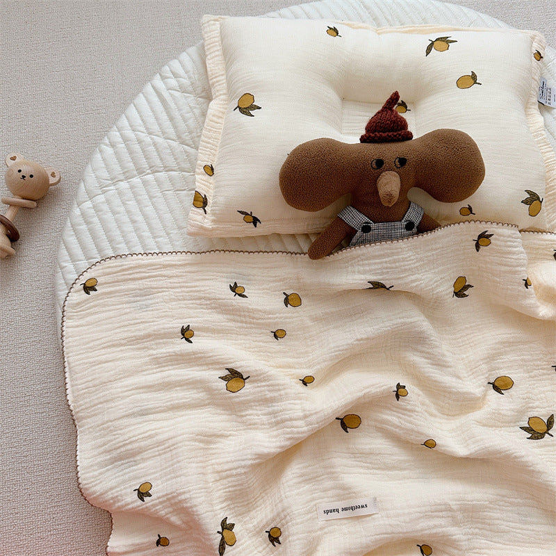 Unisex Cozy Muslin Teppet med Delikat Blomster Mønster Skanto