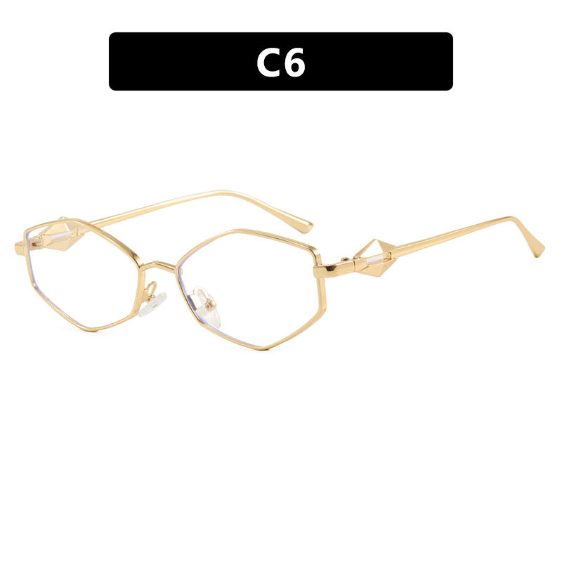 Dame geometrisk solbrille med beskyttende UV-filter og high-end metallramme Skanto