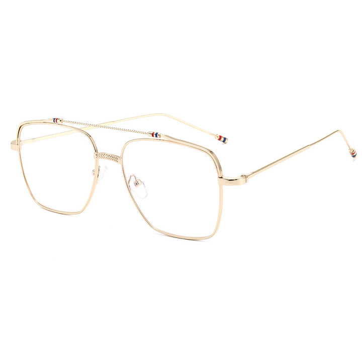 Dame moteriktig buet brille med smal metallramme Skanto