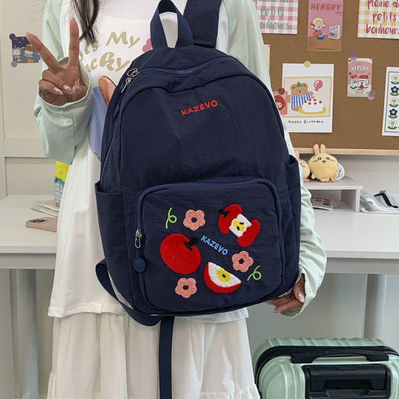 Brodert frukt-tema skolesekk