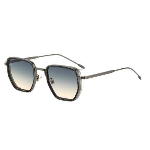 Dame Kvadratisk Designer Solbrille med moderne Metallramme Skanto
