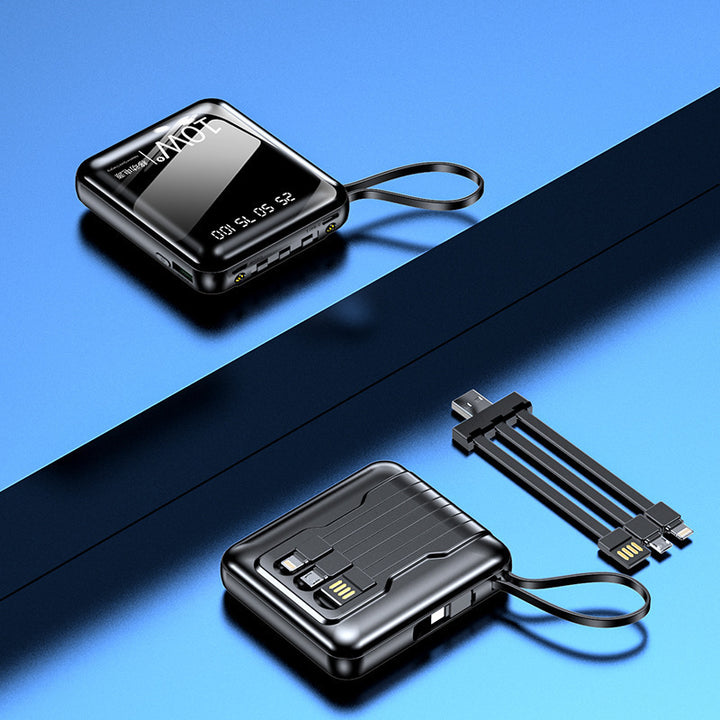 Bærbar powerbank med digital effektvisning og multifunksjonelt kabel Skanto