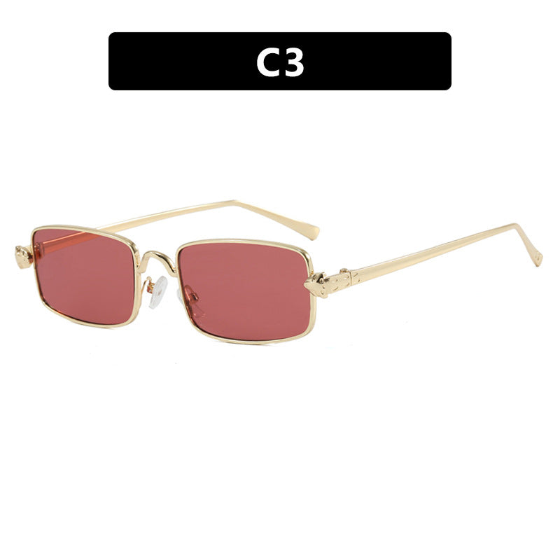 Dame elegant kvadratisk solbrille med luksus metallramme og UV-beskyttelse Skanto