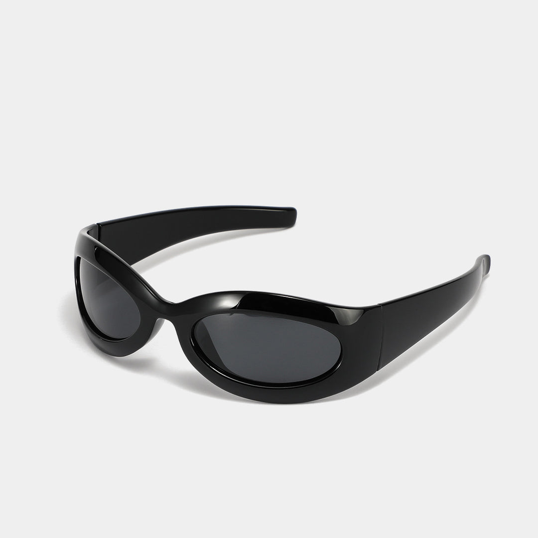 Dame modische retro solbrille i trendy oval design Skanto