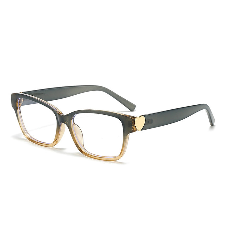 Dame moterik kvadratisk solbrille med hjerte-senter Skanto