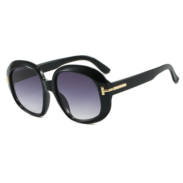 Dame oversized solbriller med elegant rammestruktur og UV-beskyttelse Skanto