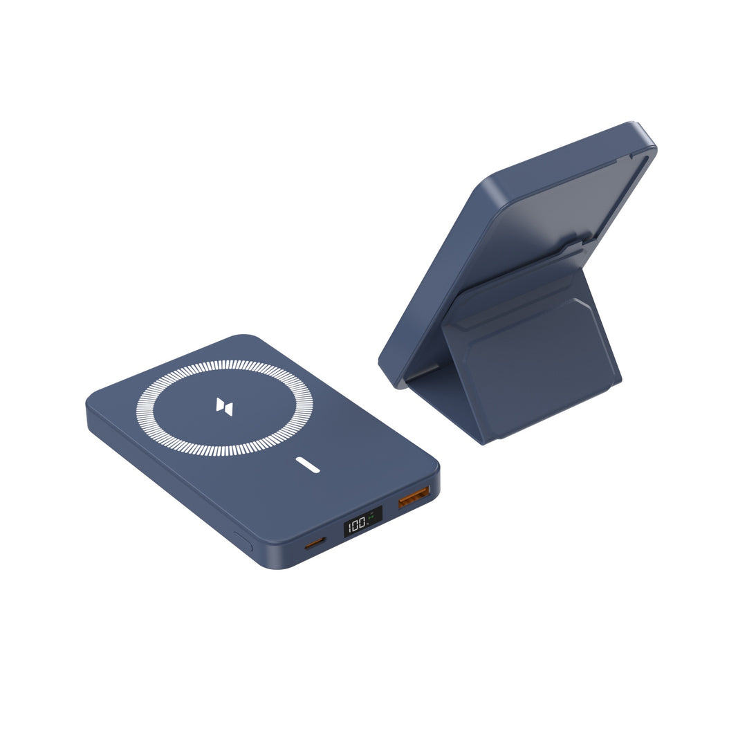 Bærbar Magsafe Powerbank med integrert stativ og digital effektindikator Skanto