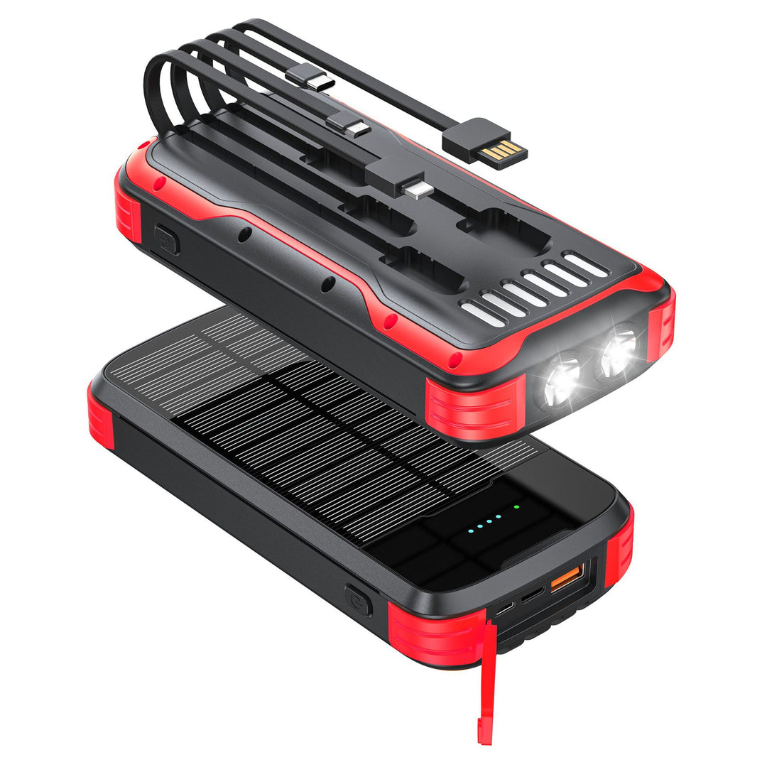 Solar Powerbank med integrert LED-lys og flere ladeporter Skanto
