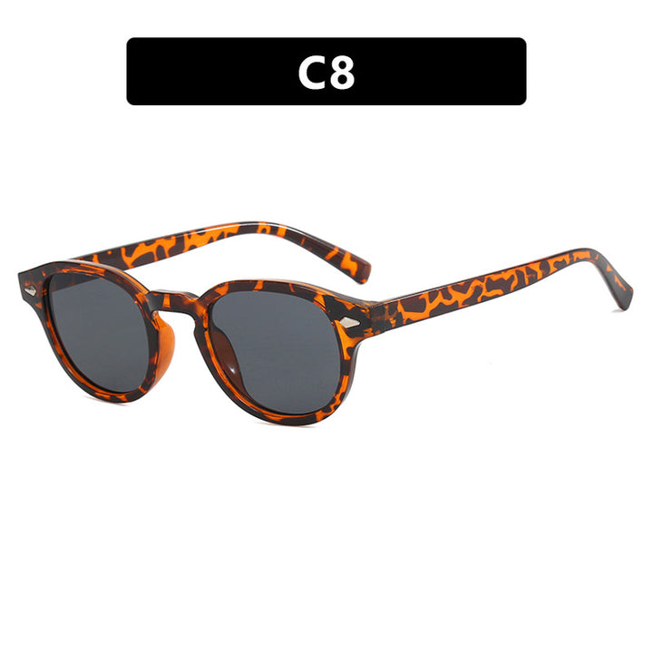 Dame rund solbrille med elegant design og UV-beskyttelse Skanto