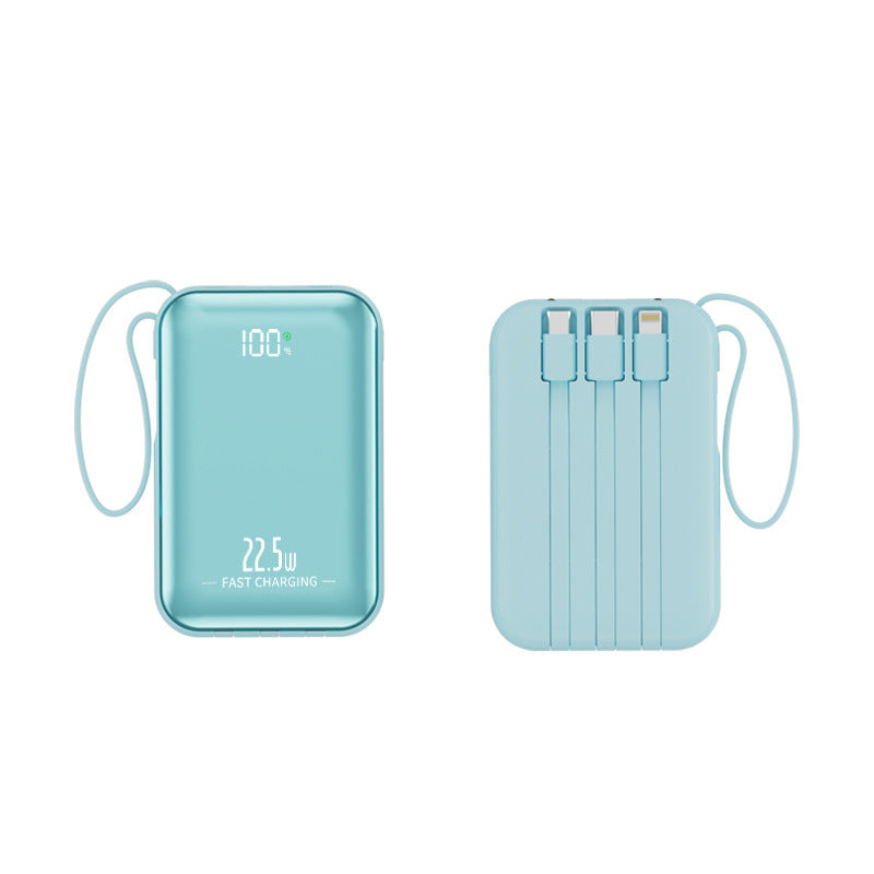 Bærbar powerbank med hurtiglading og integrert kabelsystem Skanto