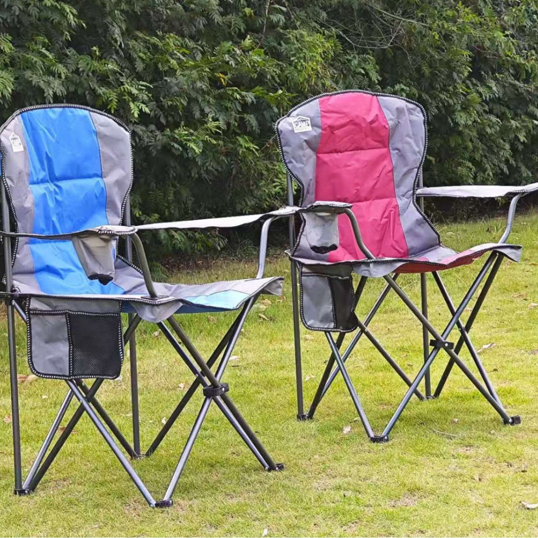 Kvinnens komfortable campingstol med koppholder Skanto