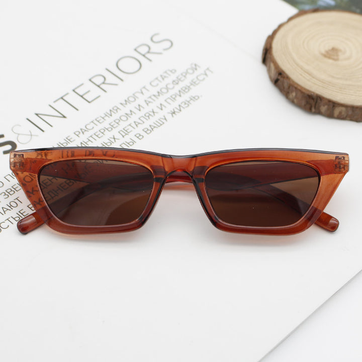 Dame geometrisk solbrille med raffinert plastikkramme Skanto
