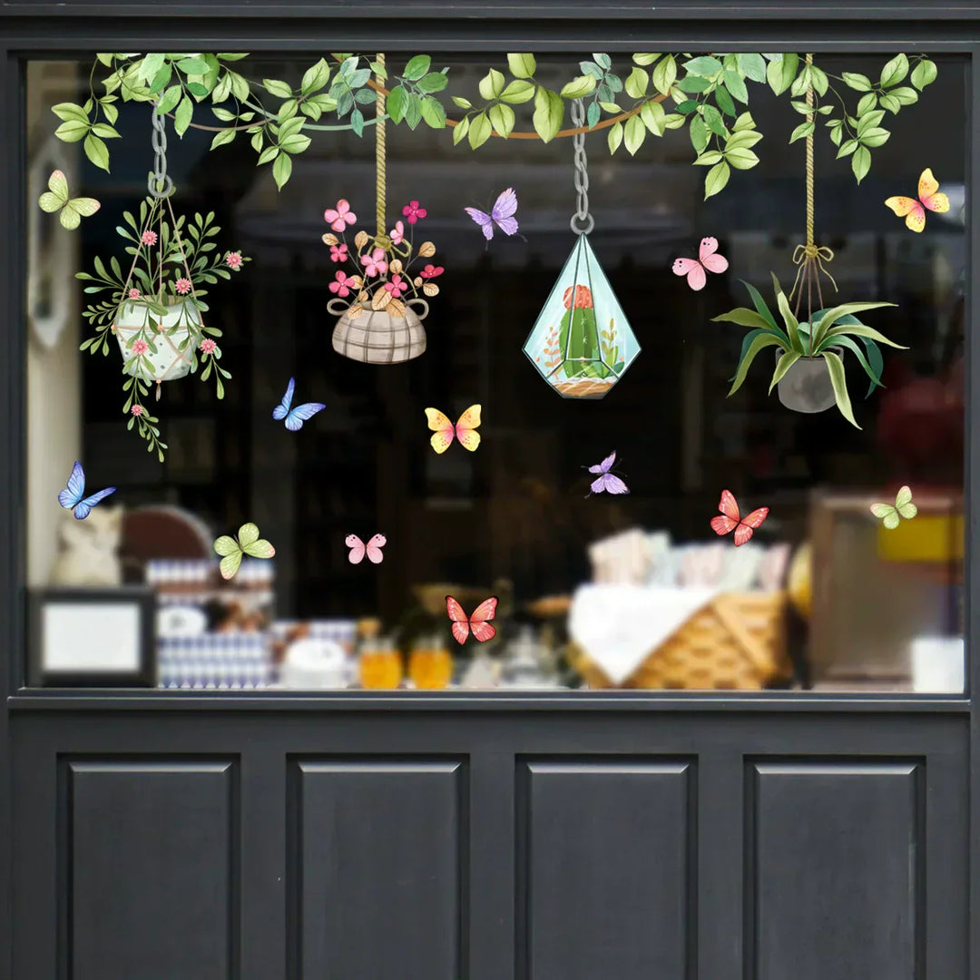 Skanto | 💐 Fargerik blomstergave vindusdekor 🖼️ (Fjernbar uten rester)