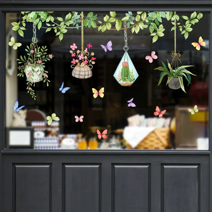 Skanto | 💐 Fargerik blomstergave vindusdekor 🖼️ (Fjernbar uten rester)