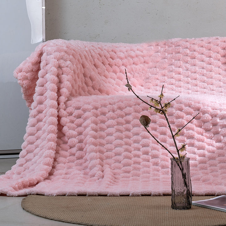 Damer Plysjteppe med strukturert design Skanto