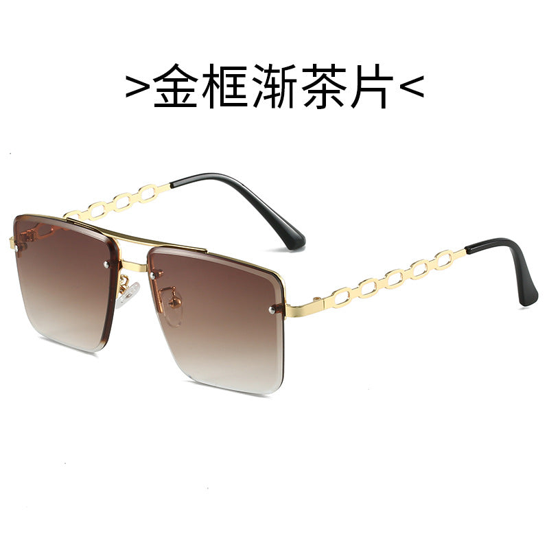 Dame Kvadratisk Solbrille med elegant Kjede Struktur Skanto