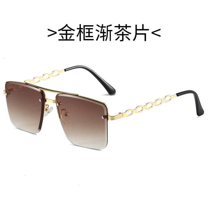 Dame Kvadratisk Solbrille med elegant Kjede Struktur Skanto