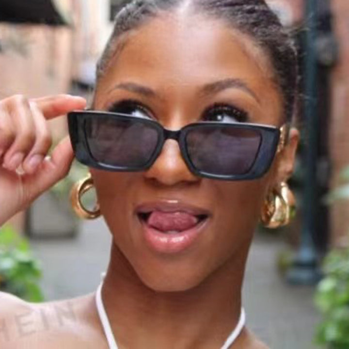 Dame moteriktig Oversized solbrille med unikt leopardmønster Skanto
