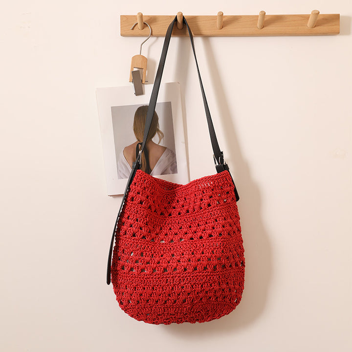 Heklet skulderveske med stabil bærestropp Skanto