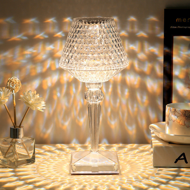Liesbeth Crystal Lampe – Luksus Bordlampe med USB-ladefunksjon Skanto