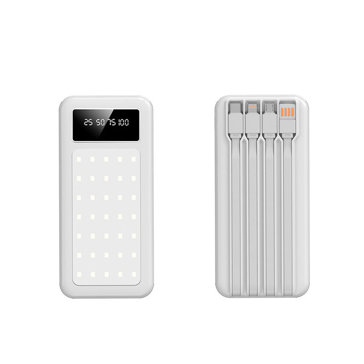 Bærbar powerbank med digital effektindikator og integrert kabelsystem Skanto