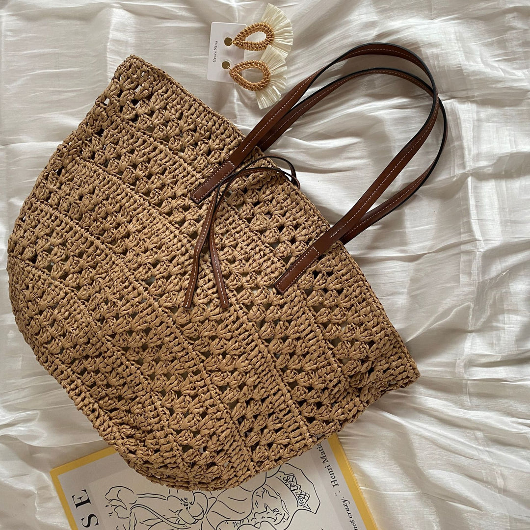 Håndlaget bast totebag Skanto