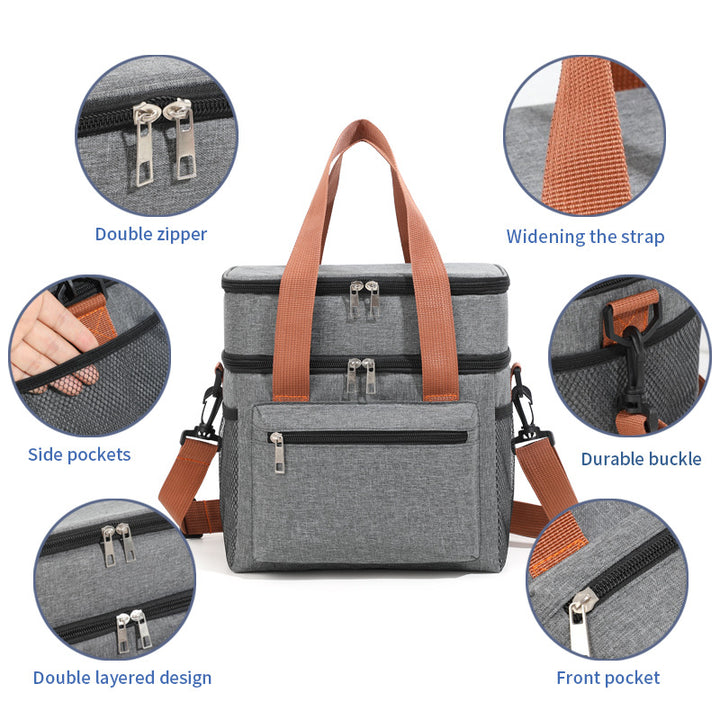 Insulated Picnic and Lunch Bag with Double Compartment Skanto