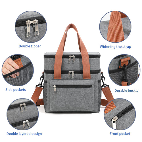 Insulated Picnic and Lunch Bag with Double Compartment Skanto