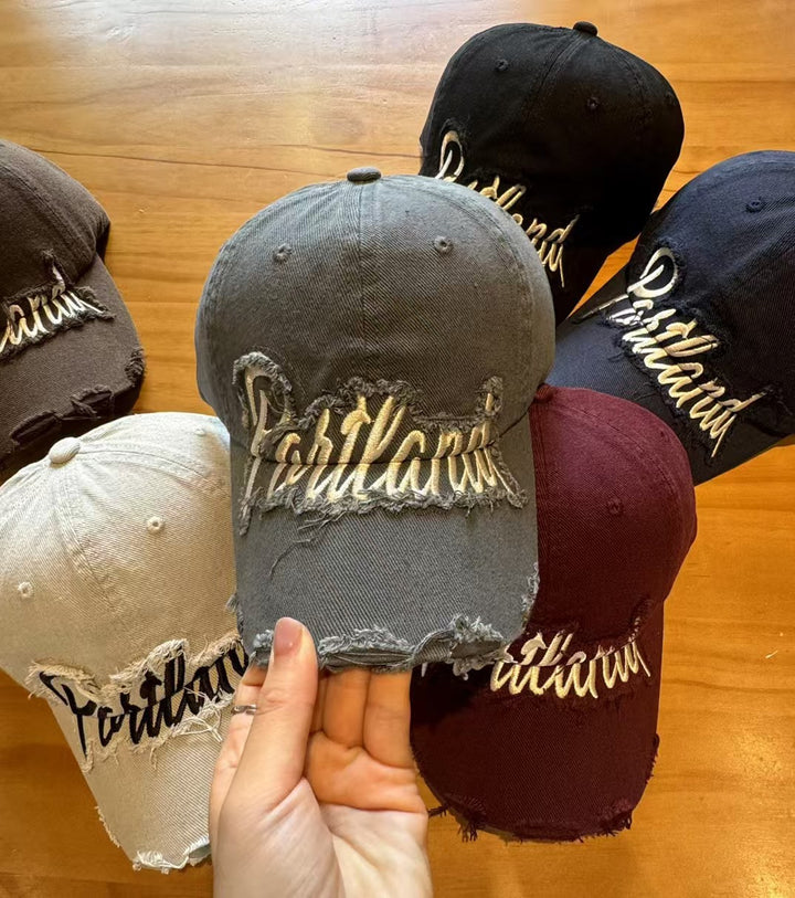 Unisex Slittet Denim Baseball Caps Skanto